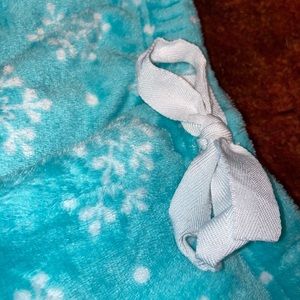 Medium blue snowflake fuzzy sweatpants